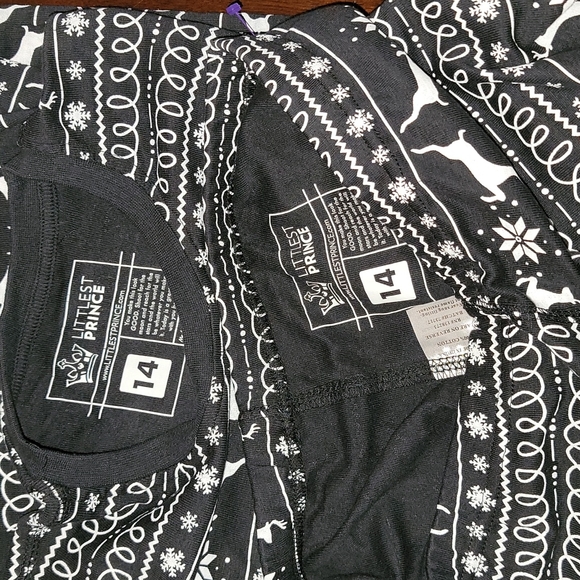 Littlest Prince Size 14 Winter Snow Christmas Reindeer Pajama Set - Picture 4 of 8